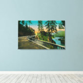 Tooth Rock op Columbia RiverColumbia, OF Canvas Afdruk (Insitu (Houten vloer))