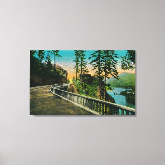 Tooth Rock op Columbia RiverColumbia, OF Canvas Afdruk (Voorkant)