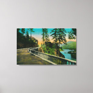 Tooth Rock op Columbia RiverColumbia, OF Canvas Afdruk