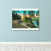 Tooth Rock op Columbia RiverColumbia, OF Canvas Afdruk (Insitu (Houten vloer))