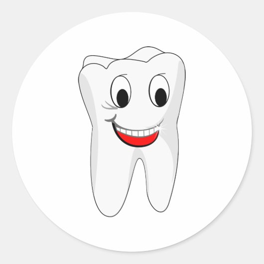 Tooth Ronde Sticker (Voorkant)