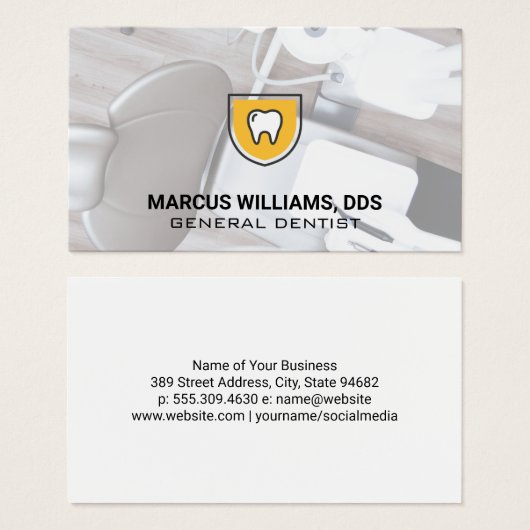 Tooth Shield | Dentist Kantoor Visitekaartje (Voorkant /achterkant)