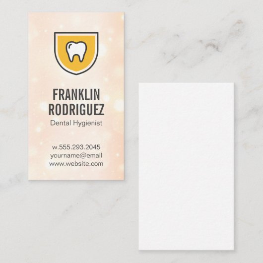 Tooth Shield Logo | ACHTERGROND Visitekaartje (Voorkant / Achterkant)