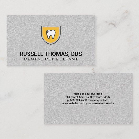 Tooth Shield-logo | Leerstructuur Visitekaartje (Voorkant / Achterkant)