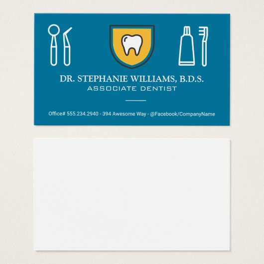 Tooth Shield Logo | Tand Visitekaartje (Voorkant /achterkant)