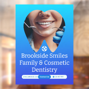 Tooth Smile Huge van Dentist Clinic Patient Raamsticker