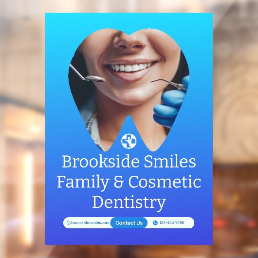 Tooth Smile Huge van Dentist Clinic Patient Raamsticker (Vel 2)