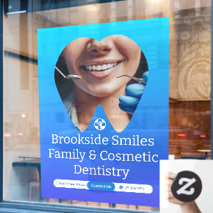 Tooth Smile Huge van Dentist Clinic Patient Raamsticker