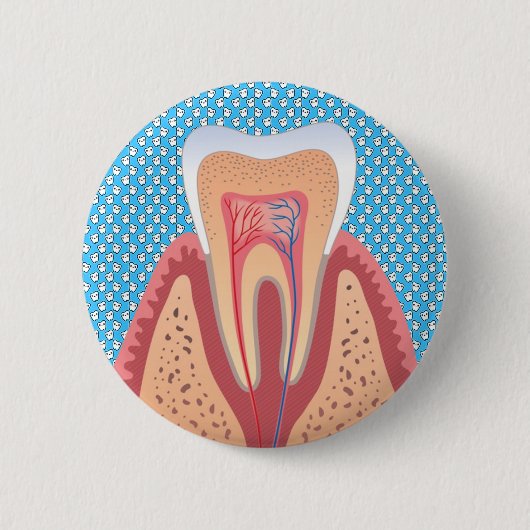 TOOTH STRUCTURE RONDE BUTTON 5,7 CM (Voorkant)