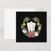 Tooth Teeth Flowers Dentist Dental Doctor Gift Kaart (Voorkant / Achterkant)