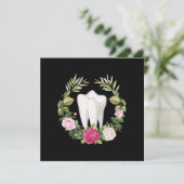 Tooth Teeth Flowers Dentist Dental Doctor Gift Kaart (Staand voorkant)
