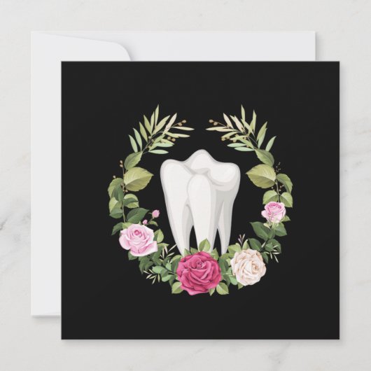 Tooth Teeth Flowers Dentist Dental Doctor Gift Kaart (Voorkant)