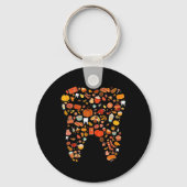 Tooth Teeth Happy Herfst Y'all Dentist Bedankt Sleutelhanger (Voorkant)