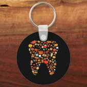 Tooth Teeth Happy Herfst Y'all Dentist Bedankt Sleutelhanger (Voorkant)