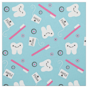 Tooth Toss in Blue Stof