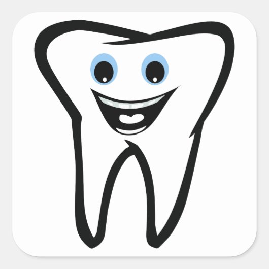 Tooth Vierkante Sticker (Voorkant)
