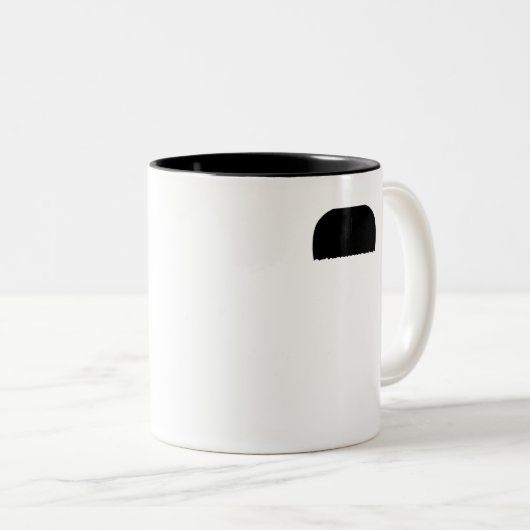 Toothborstel Mustache Tweekleurige Koffiemok (Voorkant rechts)