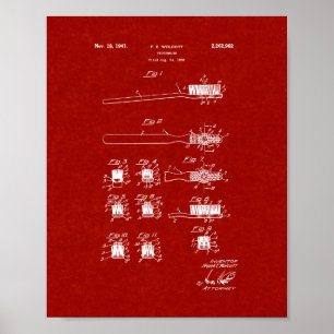 Toothborstelpatroon - Burgundy Red Poster