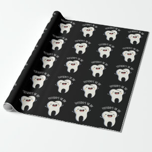 Toothday's De Dag Grappige Tandpuns Donker BG Cadeaupapier