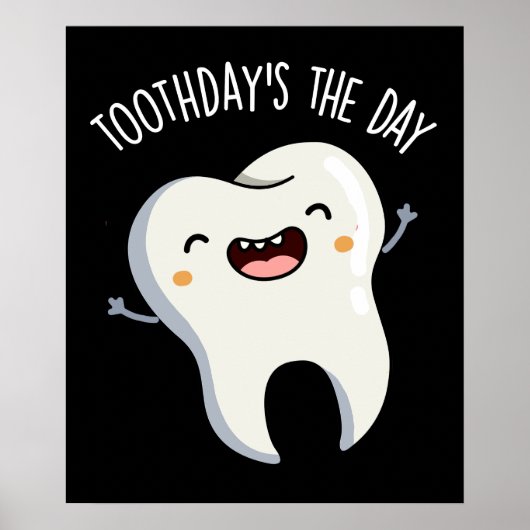 Toothday's De Dag Grappige Tandpuns Donker BG Poster (Voorkant)