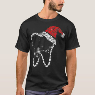 Toothmas Merry Kerstth in Santa Hat Dental T-shirt