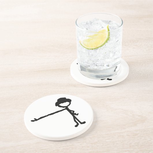 TOOTHPICKguy6in Zandsteen Onderzetter (Zijkant)