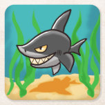 Toothy Cartoon Shark Kartonnen Onderzetters<br><div class="desc">Cartoon Shark met een grote Toothy Grin. Illustratie ©2016 Michael C. Paul https://mikepaulart.com</div>