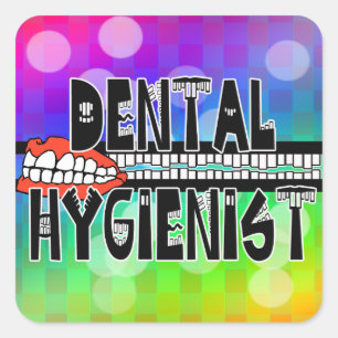 TOOTHY DENTAL HYGIENIST LOGO VIERKANTE STICKER