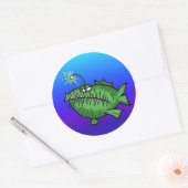 Toothy Fish Ronde Sticker (Envelop)