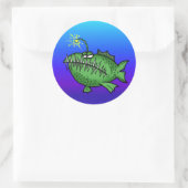 Toothy Fish Ronde Sticker (Tas)