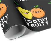 Toothy Fruity Fruit Pun Dark BG Cadeaupapier (Rol Hoek)