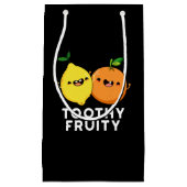Toothy Fruity Fruit Pun Dark BG Klein Cadeauzakje (Voorkant)