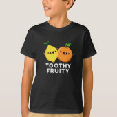 Toothy Fruity Fruit Pun Dark BG T-shirt (Voorkant)