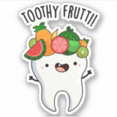 Toothy Fruity Funny Dental Pun Sticker (Voorkant)