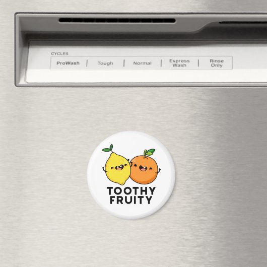 Toothy Fruity Grappig Fruit Pun Magneet (Insitu (Vaatwasser))