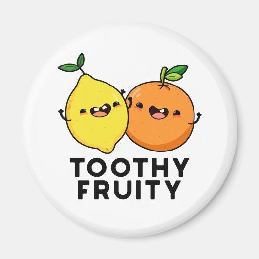 Toothy Fruity Grappig Fruit Pun Magneet (Voorkant)