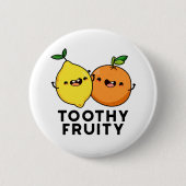 Toothy Fruity Grappig Fruit Pun Ronde Button 5,7 Cm (Voorkant)