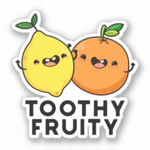 Toothy Fruity Grappig Fruit Pun Sticker