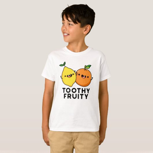 Toothy Fruity Grappig Fruit Pun T-shirt (Voorkant volledig)