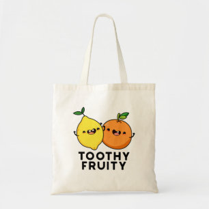 Toothy Fruity Grappig Fruit Pun Tote Bag
