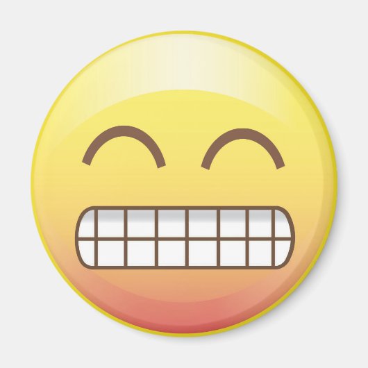 Toothy Glimlach Gele Emoji Magnet (Voorkant)