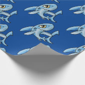 Toothy Grin Cartoon Shark Cadeaupapier (Hoek)