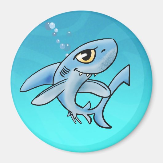 Toothy Grin Cartoon Shark Magneet (Voorkant)
