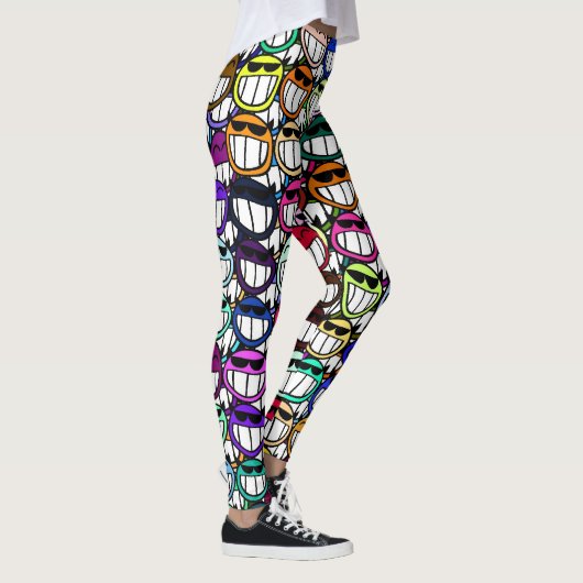 Toothy Grinning Happy Faces Leggings (Rechts)