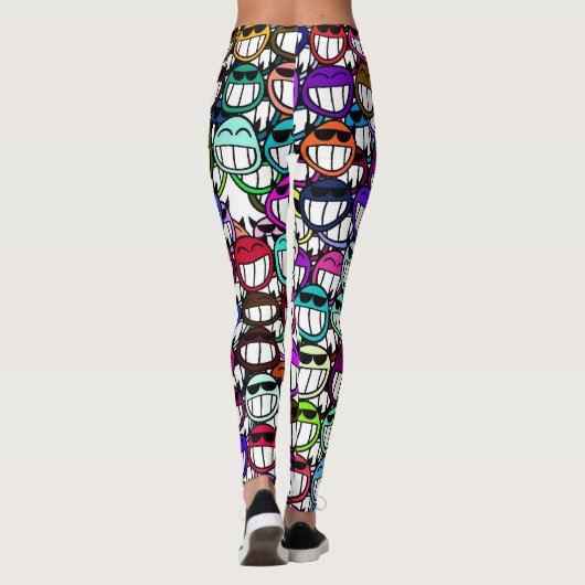 Toothy Grinning Happy Faces Leggings (Achterkant)