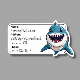 Toothy Shark Bagage ID  Sticker