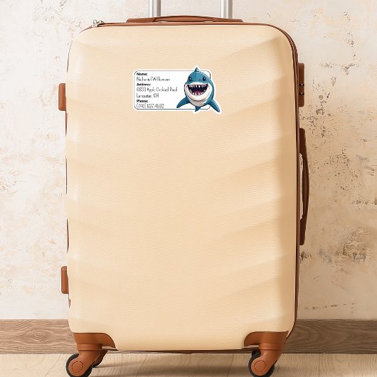 Toothy Shark Bagage ID  Sticker