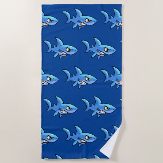 Toothy Shark Beach Towel Strandlaken (Voorkant)