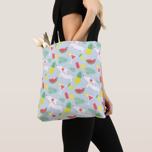 Tootie Fruity Dachshund Cutie Beach Bag Doxie Tote Bag (Dichtbij)