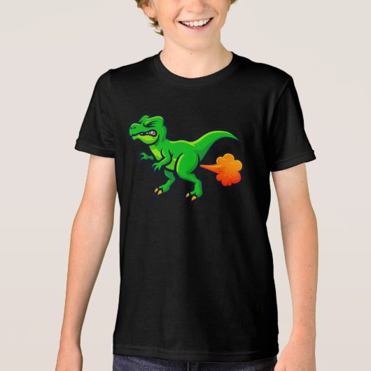 Tootin' T-Rex Grappige Dino Scheet Tri-Blend Shirt (Voorkant)